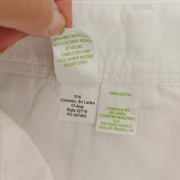 Lilly Pulitzer Callahan Shorts Resort White Solid Pineapple Patch Size 6 - Picture 8 of 9
